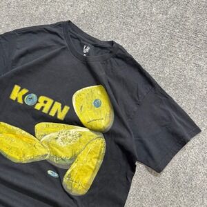 Korn T-Shirt Men's Large Issues Album Doll Metal Band Grunge Cotton Black